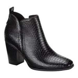 NWD Sun + Stone Pollyy Snake Embossed Faux Leather Ankle Boots Black Size 7.5M